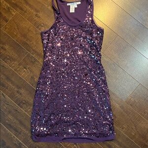 Max Studio Purple Sequin Mini Dress
